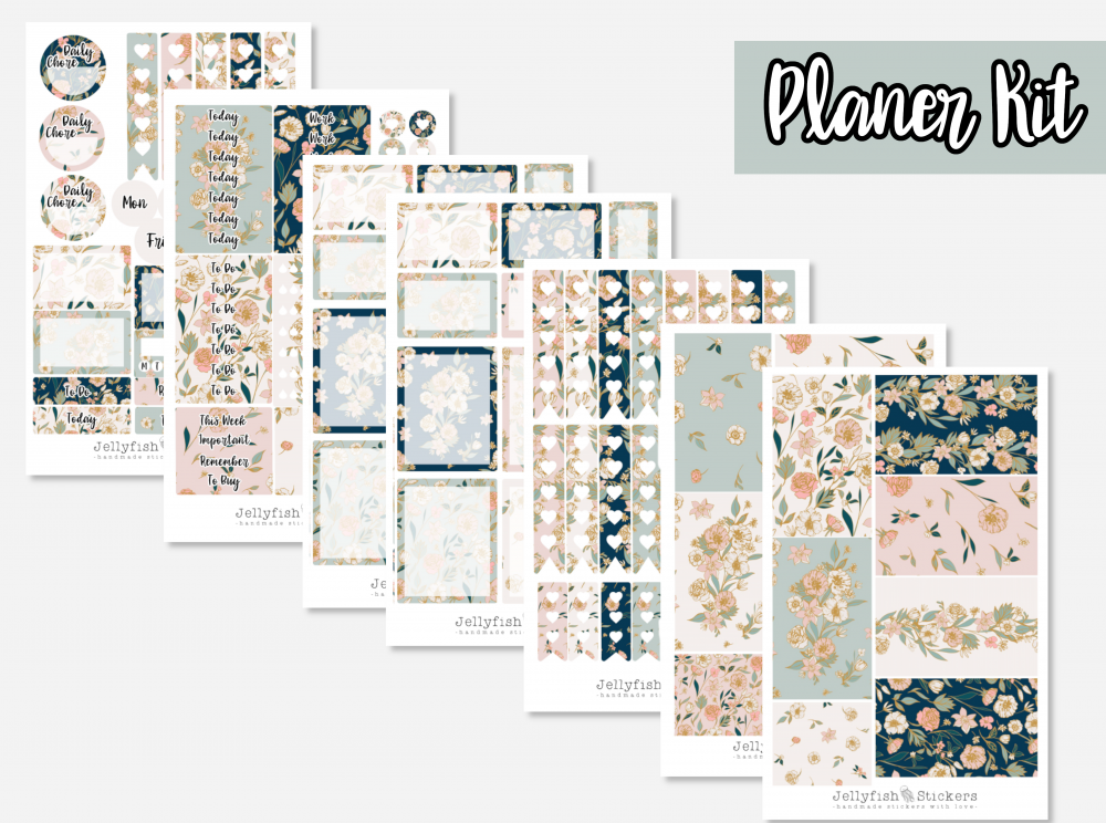 Blumen Planer Kit Sticker Set